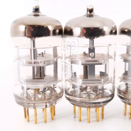 5 X EC88 MAZDA TUBE. TELEFUNKEN PROD. GREY PLATES. 3 MICA. GOLD PIN. CO ENA