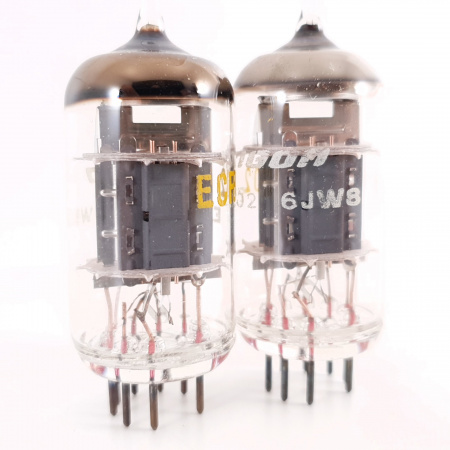 2 X ECF802 / 6JW8 TRIGON TUBE. COPPER RODS. MATCHED PAIR. 4. CH114