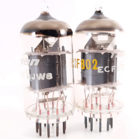 2 X ECF802 / 6JW8 TRIGON TUBE. COPPER...