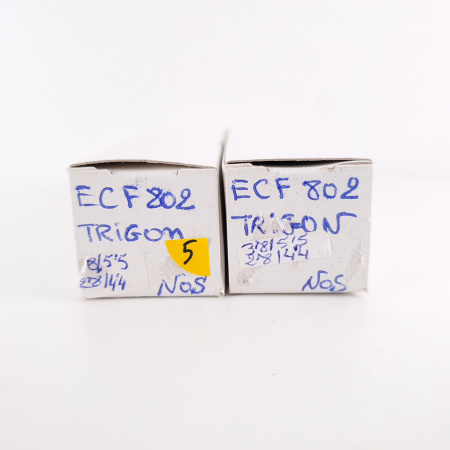 2 X ECF802 / 6JW8 TRIGON TUBE. COPPER RODS. MATCHED PAIR. 5. CH114