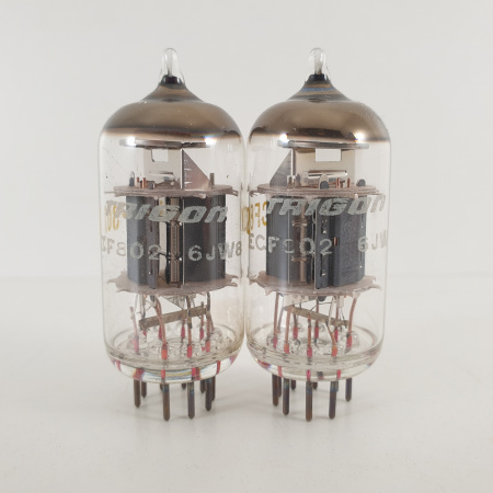 2 X ECF802 / 6JW8 TRIGON TUBE. COPPER RODS. MATCHED PAIR. 5. CH114