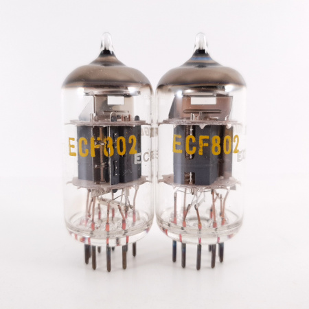 2 X ECF802 / 6JW8 TRIGON TUBE. COPPER RODS. MATCHED PAIR. 5. CH114