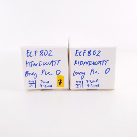 2 X ECF802 / 6JW8 MINIWATT TUBE. COPPER RODS. MATCHED PAIR. 7. CH114