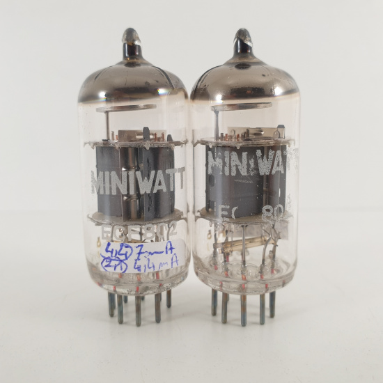 2 X ECF802 / 6JW8 MINIWATT TUBE....