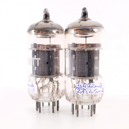 2 X ECF802 / 6JW8 MINIWATT TUBE. COPPER RODS. MATCHED PAIR. 7. CH114