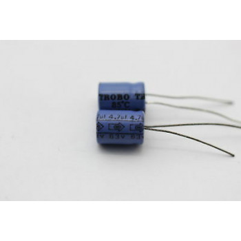 ELECTROLYTIC CAPACITOR TROBO 4.7uF 63V NOS (NEW OLD STOCK) 2PC. CA74U14F300916
