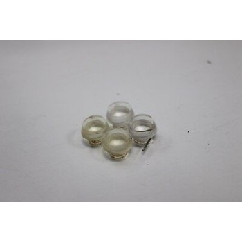 4 X TRANSPARENT PLASTIC KNOB FOR BULB PILOTS. PLASTICO PARA PILOTOS. Ø9mm 4PCS