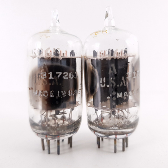 2 X 5965 GE TUBE. 1960s RCA PROD. DUAL GETTER. CLEAR TOP. MATCHED PAIR. 8.CH115