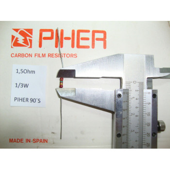 VINTAGE PIHER RESISTOR. 1/3W 1R5 1.5Ohm 2% *3 PC* NEW ORIGINAL 1990´S