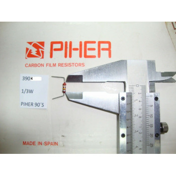 VINTAGE PIHER RESISTOR. 1/3W 390K 10% *3 PC* NEW ORIGINAL 1990´S