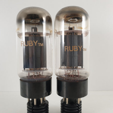 2 X 6L6GC RUBY TUBE. COPPER RODS. 90/102% MATCHED PAIR. USED. 7. CH117