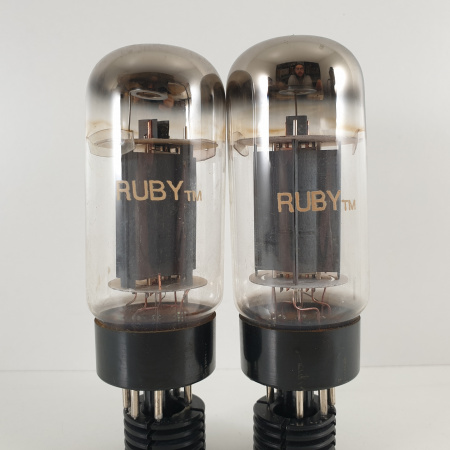 2 X 6L6GC RUBY TUBE. COPPER RODS. 97/92% MATCHED PAIR. USED. 8. CH117