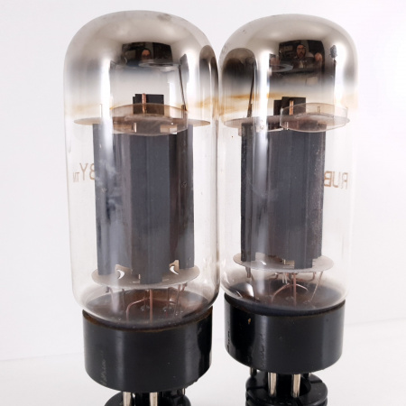 2 X 6L6GC RUBY TUBE. COPPER RODS. 97/92% MATCHED PAIR. USED. 8. CH117