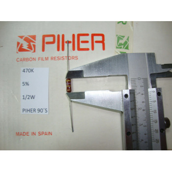 VINTAGE PIHER RESISTOR. 1/2W 470K 5% *1 PC* NEW ORIGINAL 1990´S+