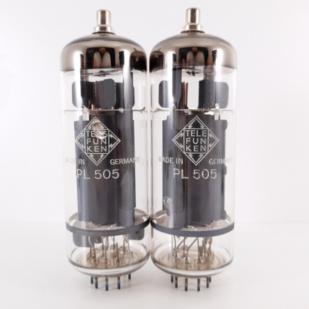 2 X PL505 TELEFUNKEN TUBE. DUAL GETTER. 3 MICA. 120/120mA MATCHED PAIR.4. CH118