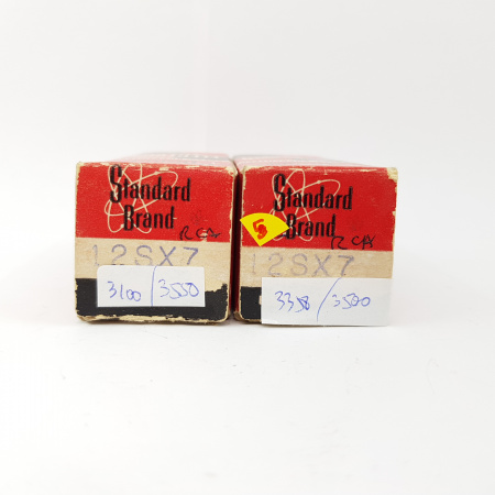 2 X 12SX7GT RCA TUBE. BLACK PLATES. RECTANGULAR GETTER. MATCHED PAIR. 5. CH73