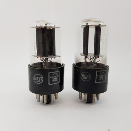 2 X 12SX7GT RCA TUBE. BLACK PLATES. RECTANGULAR GETTER. MATCHED PAIR. 5. CH73