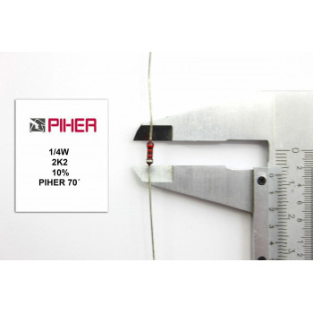 VINTAGE PIHER RESISTOR. 1/4W 2K2 2,2K 10% *4 PC* NEW ORIGINAL 1970´S+F131015