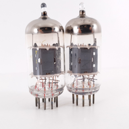 2 X ECC83 TUNGSRAM TUBE. 1960s PROD. COPPER RODS. MATCHED PAIR. 7. CH120