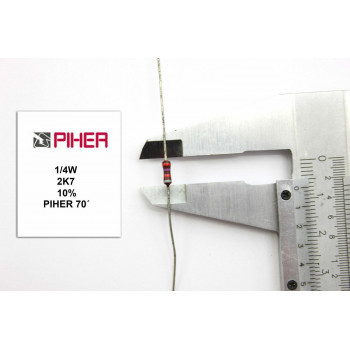 VINTAGE PIHER RESISTOR. 1/4W 2K7 2,7K 10% *4 PC* NEW ORIGINAL 1970´S+F131015