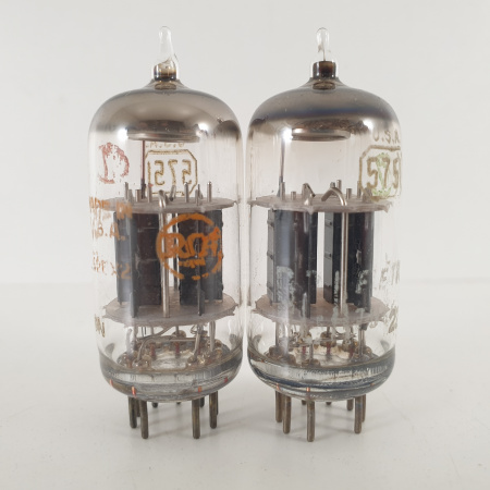2 X 5751 RCA TUBE. 1960s PROD. BLACK PLATES. MATCHED PAIR. 17. CH120