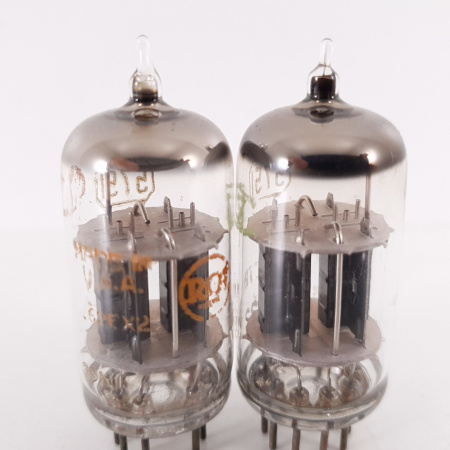2 X 5751 RCA TUBE. 1960s PROD. BLACK PLATES. MATCHED PAIR. 17. CH120