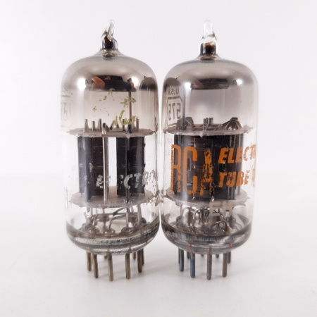 2 X 5751 RCA TUBE. 1960s PROD. BLACK PLATES. HIGH GAIN. MATCHED PAIR. 19. CH120