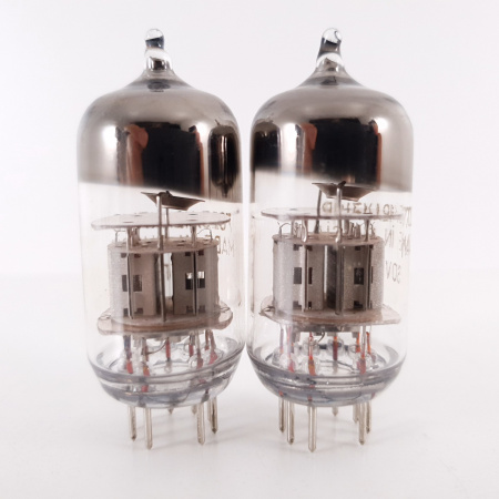 2 X 7025 / 12AX7WB SOVTEK TUBE. SILVER PLATES. MATCHED PAIR. 21. CH120