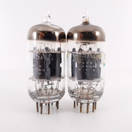 2 X 5751 GENERAL ELECTRIC TUBE. 1960s PROD. MATCHED PAIR. 27. CH120