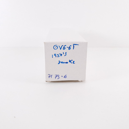 1 X 6V6GT SYLVANIA TUBE. 1950s PROD. SMOKED GLASS. 71% USED. CU ENA