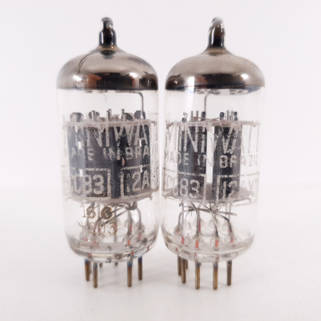 2 X 12AX7 / ECC83 MINIWATT TUBE. 1960s BRASILIAN PROD. DIMPLED GETTER.29. CH120