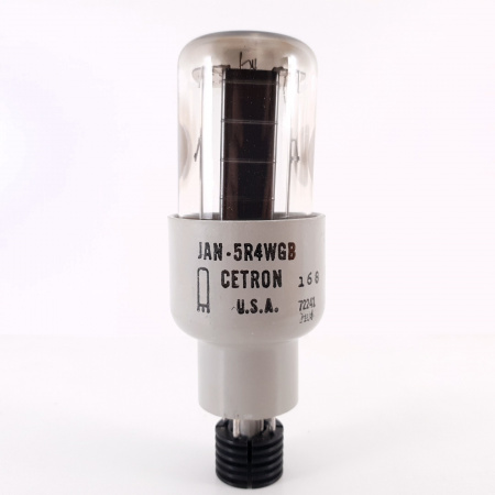 1 X JAN 5R4WGB CETRON TUBE. 1970s PROD. BLACK PLATES. DUAL GETTER. 5. CH124