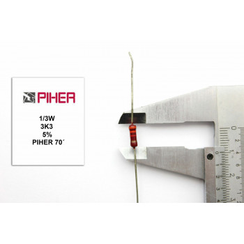 VINTAGE PIHER RESISTOR. 1/3W 3K3 5% *3 PC* NEW ORIGINAL+ 1970´S F190515