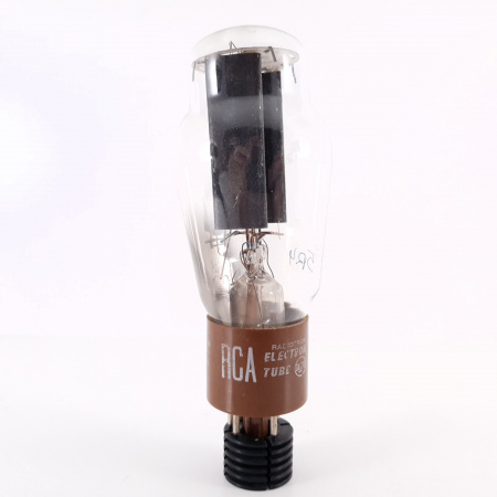 1 X 5R4GY RCA TUBE. 1960s PROD. SMOOTH BLACK PLATES. RECTANGULAR GETTER.7.CH124