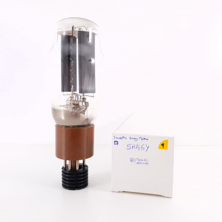 1 X 5R4GY TUBE. SMOOTH GREY PLATES. RECTANGULAR GETTER. 9. CH124