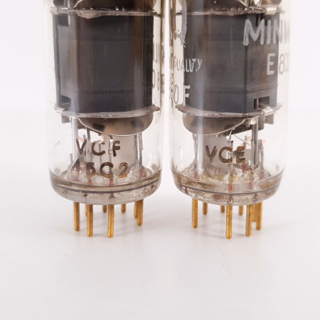 2 X E80F PHILIPS TUBE. 1960s PROD. GOLD PIN. SQ. 107/101% MATCHED PAIR.2. CH131