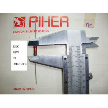 VINTAGE PIHER RESISTOR. 1/2W 620K 5% *1 PC* NEW ORIGINAL 1970´S +
