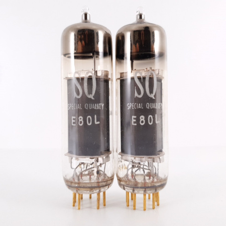 2 X E80L PHILIPS TUBE. 1960s PROD. GOLD PIN. SQ. 31/31mA MATCHED PAIR. 5. CH135