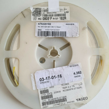 10 x 182R 1/8W 1% 100PPM SMD YAGEO RESISTOR. (R259) CA393U4300R190721