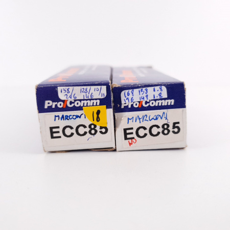 2 X ECC85 MARCONI TUBE. 1960s SPANISH PROD. HIGH GAIN. MATCHED PAIR. 18. CH136