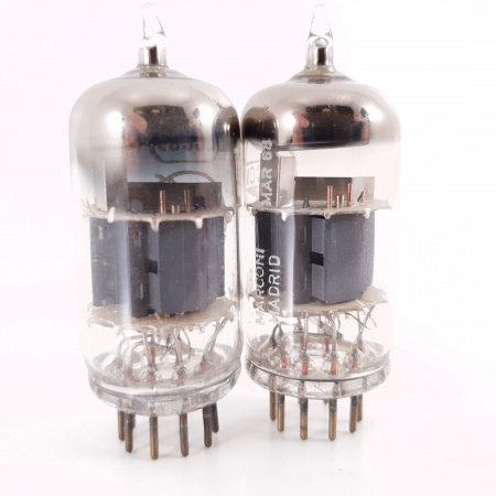 2 X ECC85 MARCONI TUBE. 1960s SPANISH PROD. HIGH GAIN. MATCHED PAIR. 18. CH136