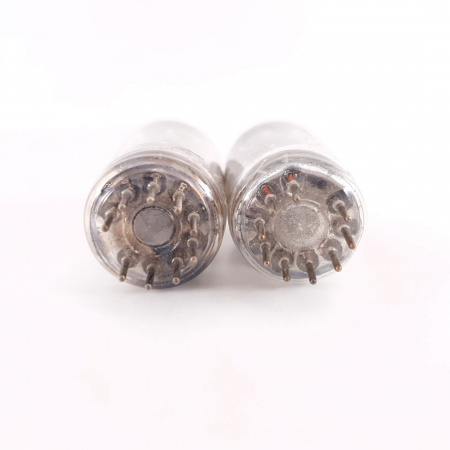 2 X ECC85 MARCONI TUBE. 1960s SPANISH PROD. COPPER RODS. PAIR. 19. CH136