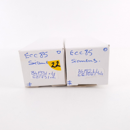 2 X ECC85 SIEMENS TUBE. 1960s PROD. COPPER RODS. MATCHED PAIR. 22. CH136