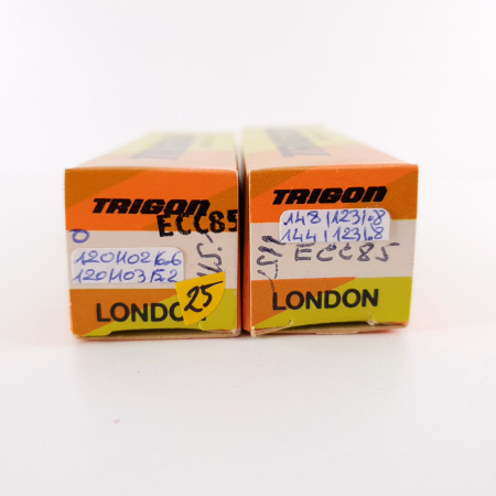 2 X ECC85 TRIGON TUBE. PAIR. 25. CH136