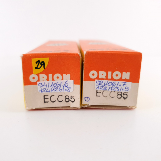 2 X ECC85 ORION TUBE. COPPER RODS. MATCHED PAIR. 29. CH136