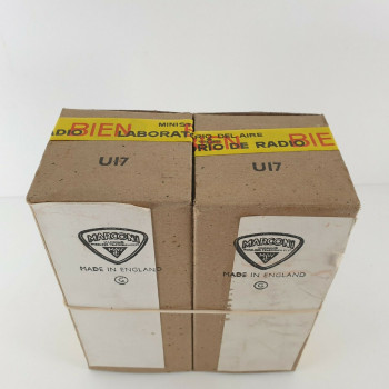 2 X U17 TUBE. MARCONI BRAND. BLACK PLATES. INVERTED D-G. CN  ENA