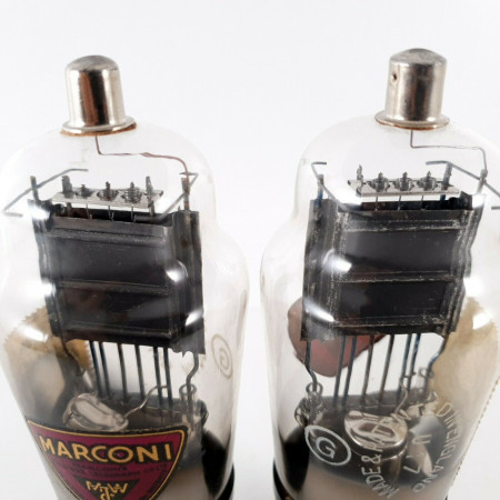 2 X U17 TUBE. MARCONI BRAND. BLACK PLATES. INVERTED D-G. CN  ENA