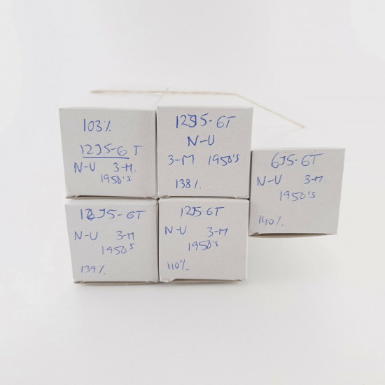 5 X 12J5GT / VT135 NATIONAL UNION TUBE. 3 MICAS. MATCHED TRIO & PAIR CX  ENA