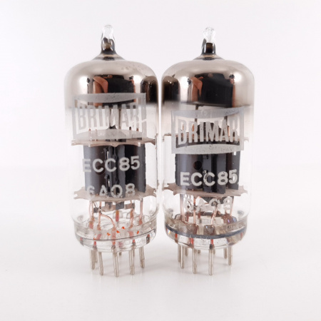2 X ECC85 BRIMAR TUBE. 1960s PROD. COPPER RODS. PAIR. 35. CH136