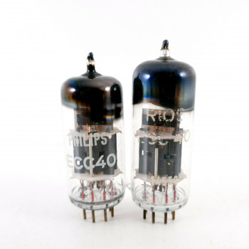 2 X ECC40 TUBE. PHILIPS / RIOS BRAND. 1960s TUNGSRAM PRODUCTION. CF  ENA 2